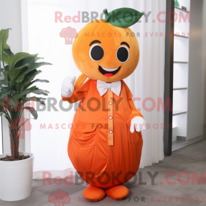 Maskotdraktfigur i oransje...