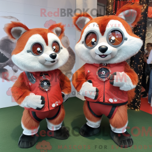 Sølv rød panda maskot...