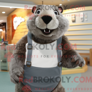Grå Beaver maskot kostume...