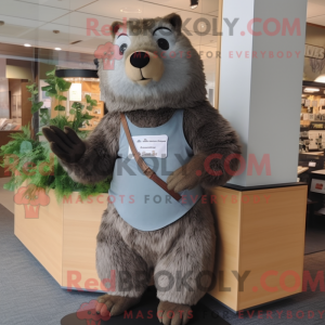 Grå Beaver-maskotdraktfigur...