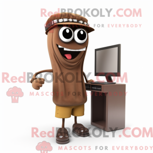 Brown Computer mascot...