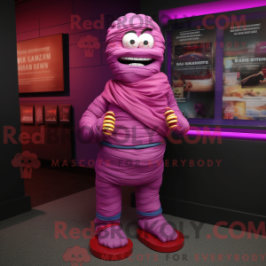 Magenta Mumie Maskottchen...