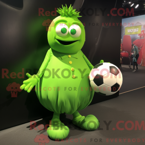 Limegrøn fodbold maskot...