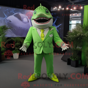 Lime Green Shark mascot...