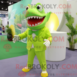 Lime Green Shark mascot...