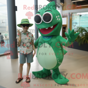 Green Shark maskot kostume...