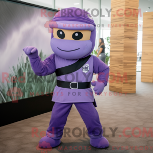 Lavendel Ninja Maskottchen...