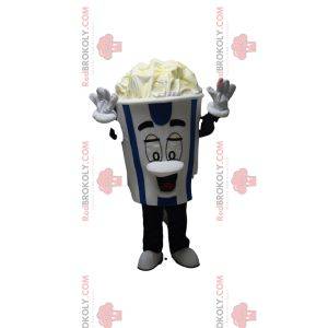 Modré a bílé pruhované zmrzliny maskot