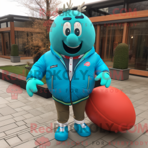 Turkis Rugby Ball maskot...