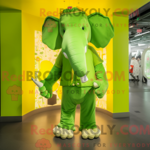 Lime grønn elefant maskot...