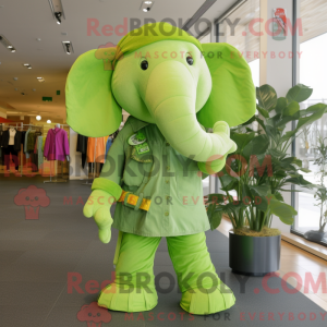 Lime grønn elefant maskot...