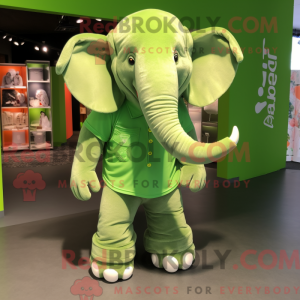 Lime grønn elefant maskot...