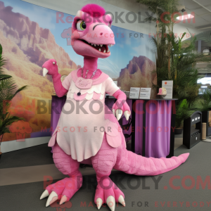 Personaggio mascotte rosa...