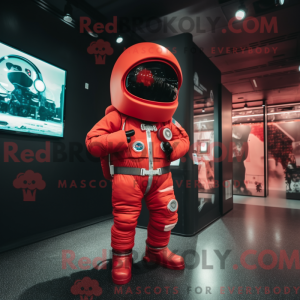 Röd Astronaut maskot drakt...