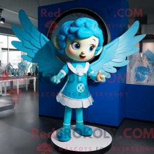 Cyan Cupid-maskotdraktfigur...