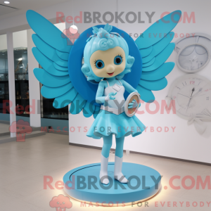 Cyan Cupid-maskotdraktfigur...