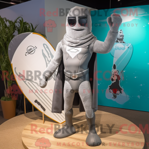 Grå Superhelte maskot...