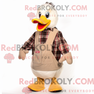 Beige gæs maskot kostume...