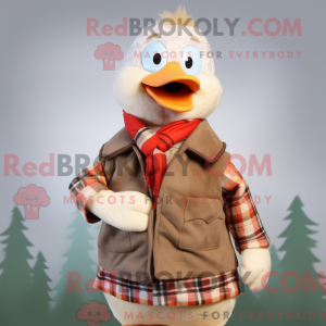 Beige gæs maskot kostume...