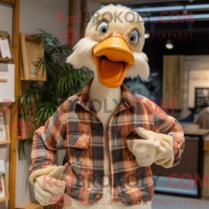 Beige gæs maskot kostume...