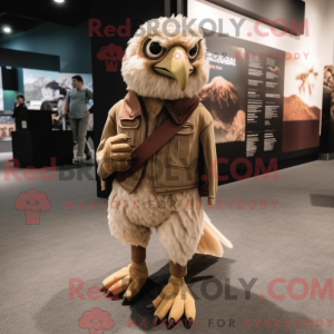 Beige Hawk-maskotdraktfigur...