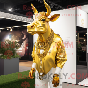 Gouden Zebu-mascottekostuum...