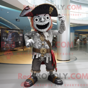 Sølv pirat maskot kostume...