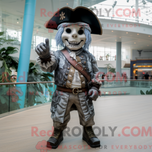 Sølv pirat maskot kostume...