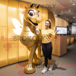 Gold Mare maskotdraktfigur...