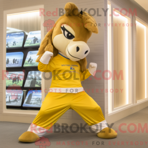 Gold Mare maskotdraktfigur...