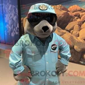 Teal Navy Seal mascot...