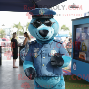 Teal Navy Seal Maskottchen...