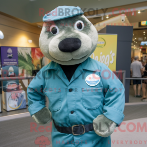 Teal Navy Seal mascot...