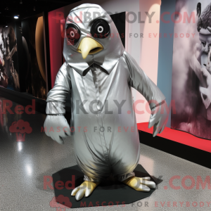 Sølv Penguin maskot kostume...