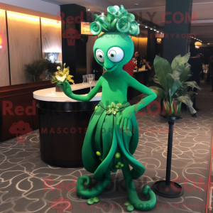 Grøn Medusa maskot kostume...