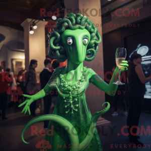Green Medusa mascot costume...
