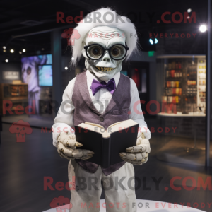 Hvid Undead maskot kostume...