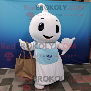 Hvid Narhval maskot kostume...