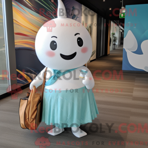 Hvid Narhval maskot kostume...