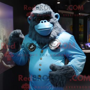 Sky Blue Gorilla maskot...