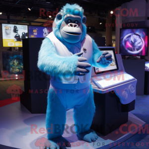 Sky Blue Gorilla maskot...