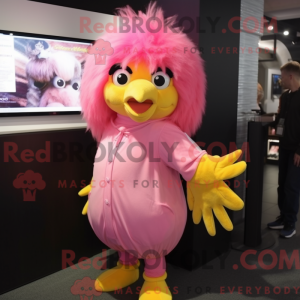 Pink Canary maskot kostume...