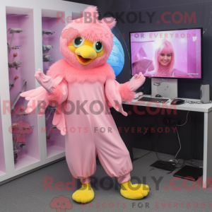 Pink Canary maskot kostume...