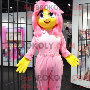 Pink Canary maskot kostume...
