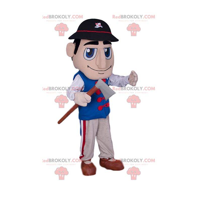 Lumberjack mascot with his ax Lumberjack mascot with his ax