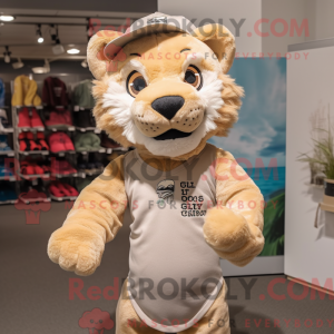 Beige Mountain Lion maskot...