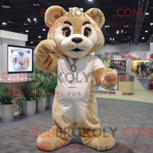 Beige Mountain Lion mascot...