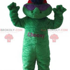 Maskot zelená žába mimozemšťan s anténami - Redbrokoly.com