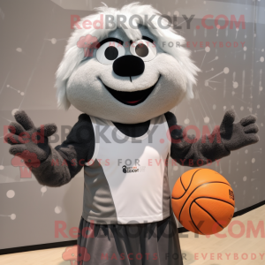 Grå Volleyball Net maskot...