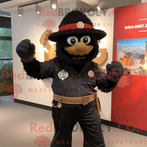 Sort Fire Fighter maskot...